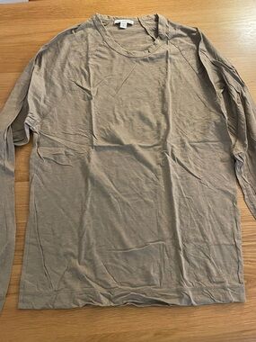 James Perse Long Sleeve Crewneck Shirt - Taupe Brown